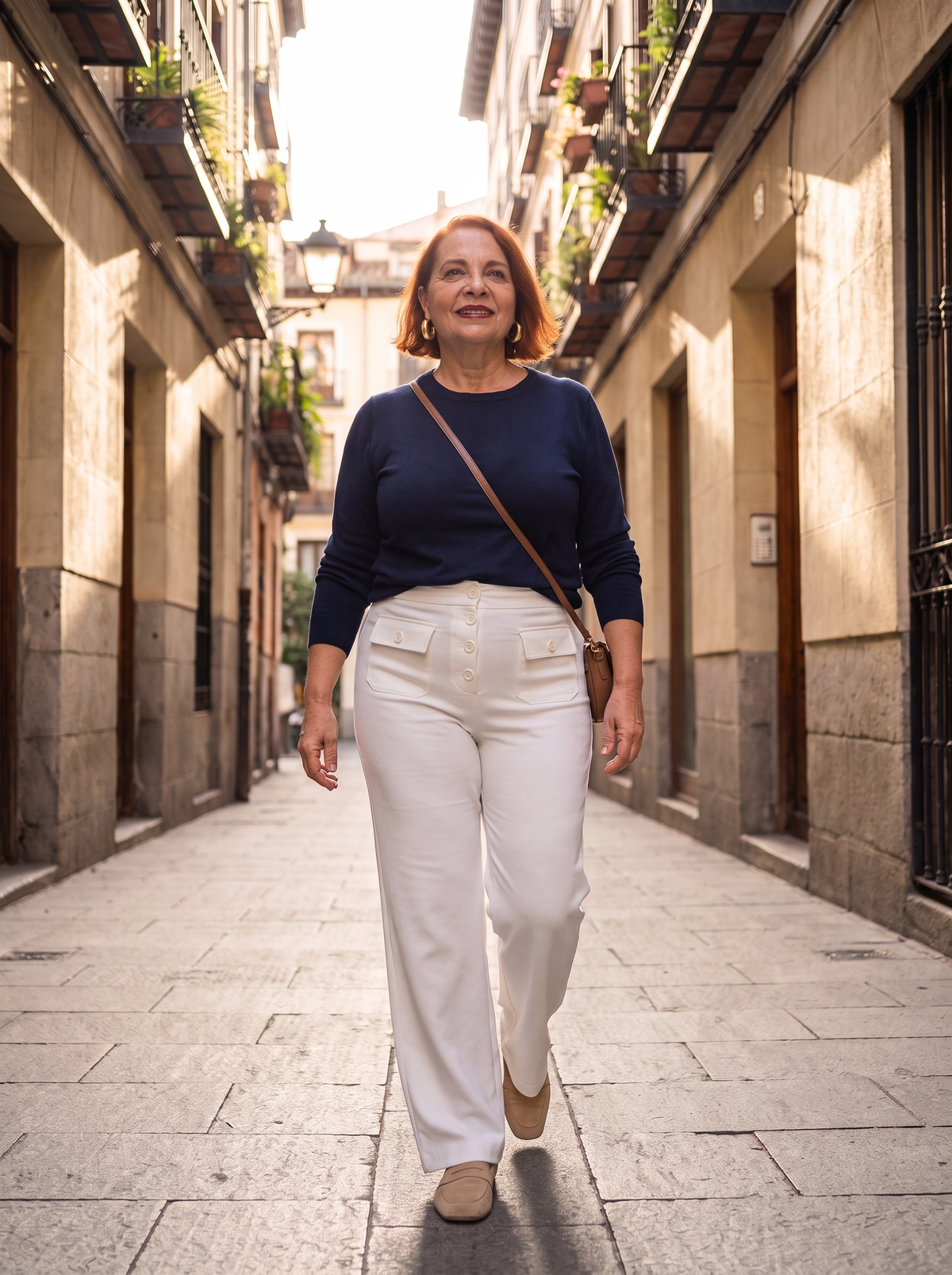 Pantalón cintura alta color Blanco