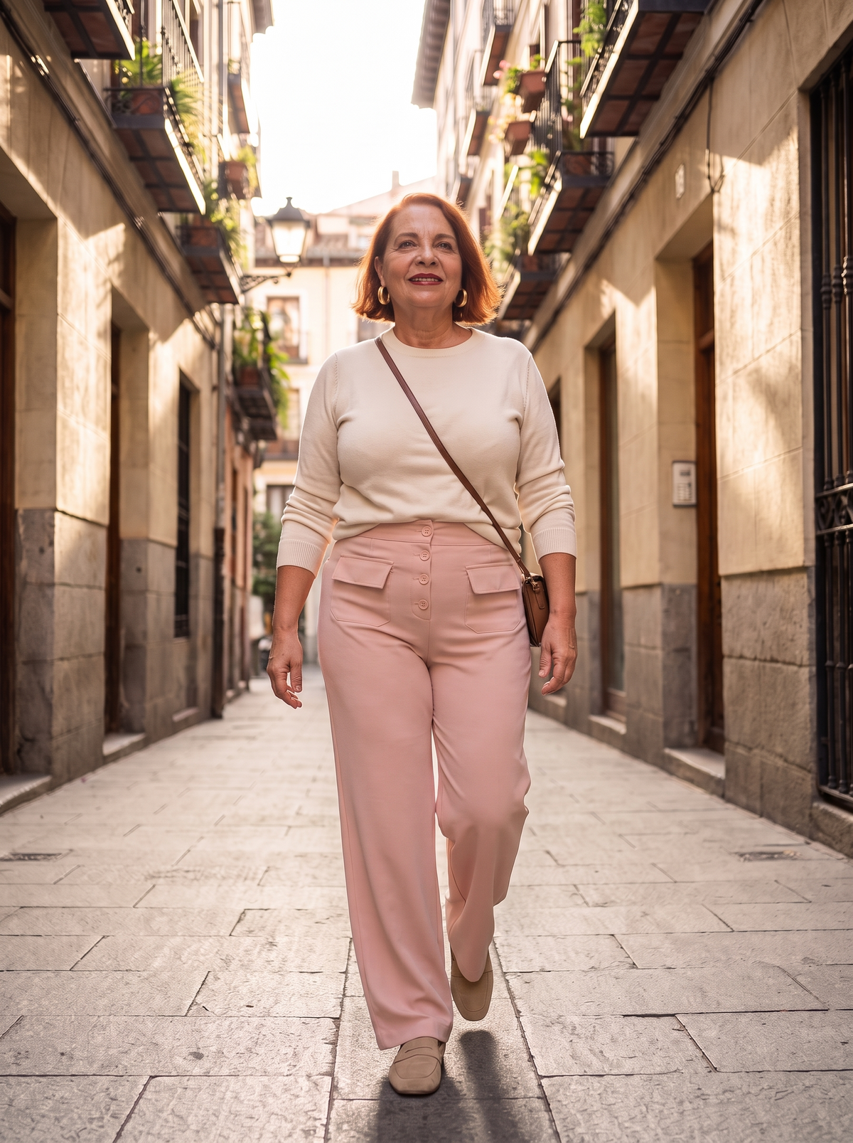 Pantalón cintura alta color Rosa