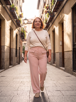 Pantalón cintura alta color Rosa